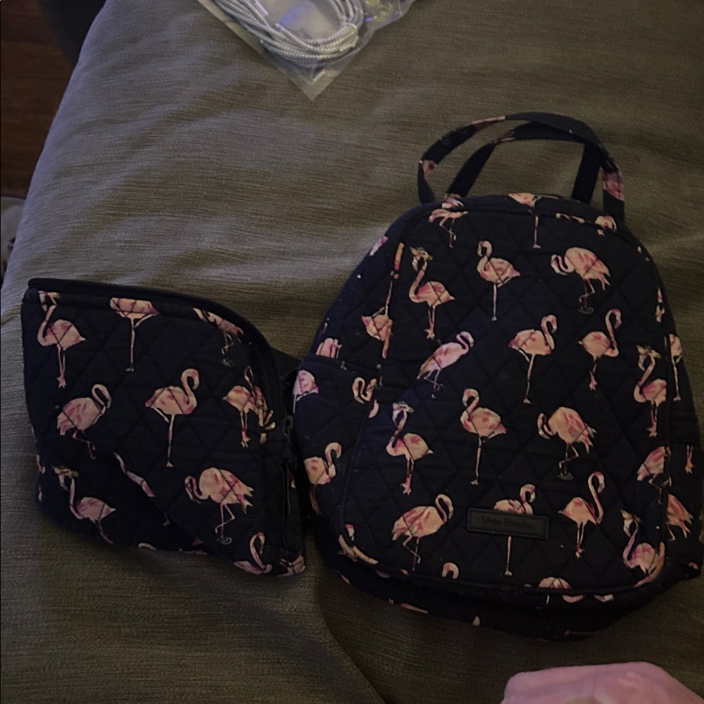 Flamingo Print Quilted Lunchbox and Pouch Vera Bradley